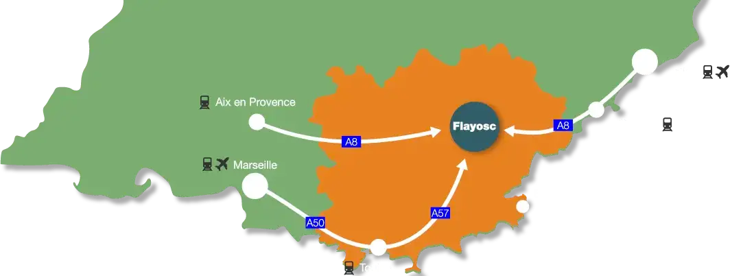Carte pour aller à l'Escale Flayoscaise