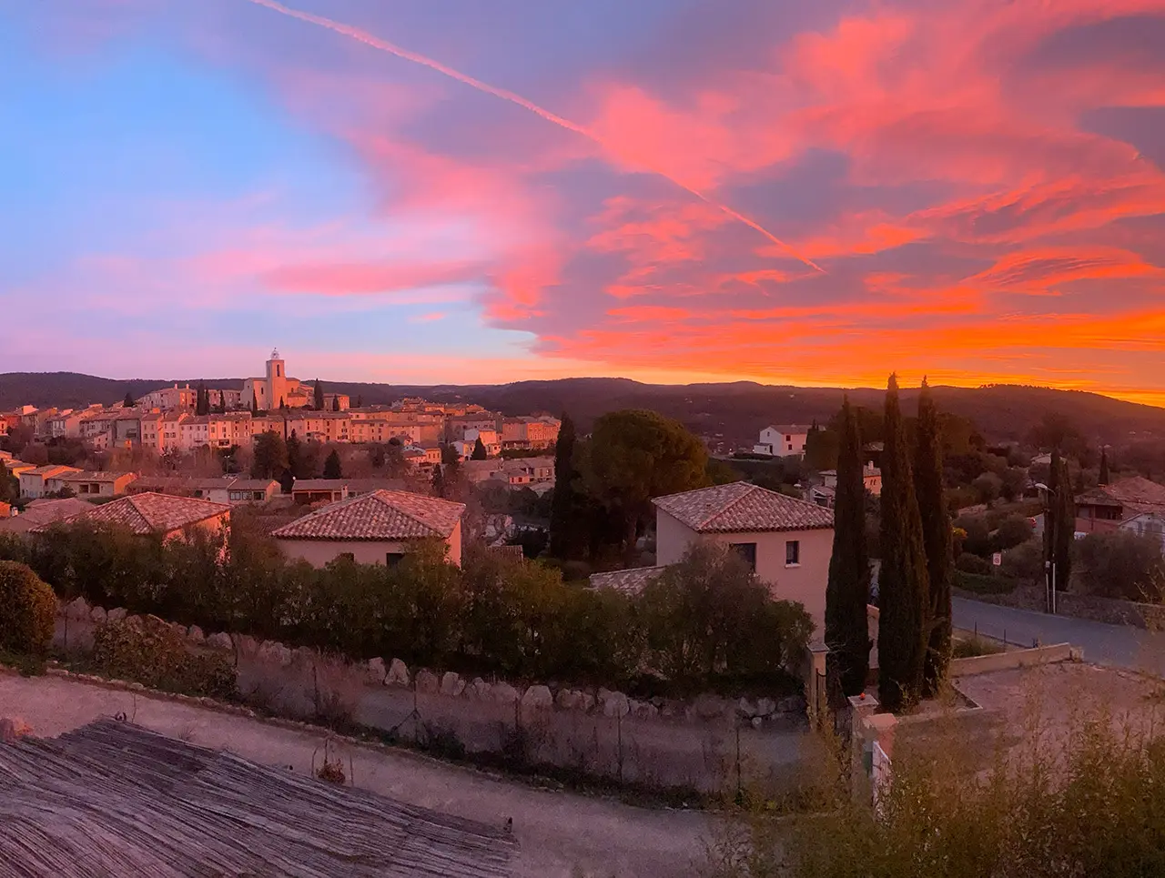 Flayosc au coucher du soleil